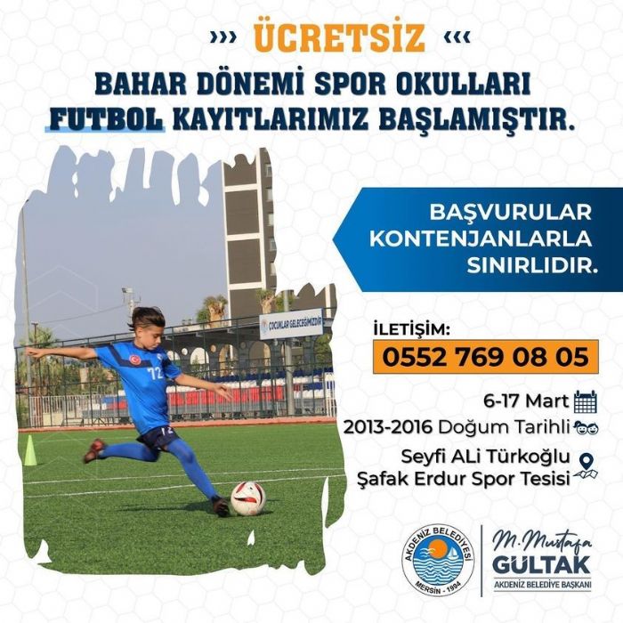 Akdeniz Belediyesi Futbol Okulu gelecein yeteneklerini bekliyor