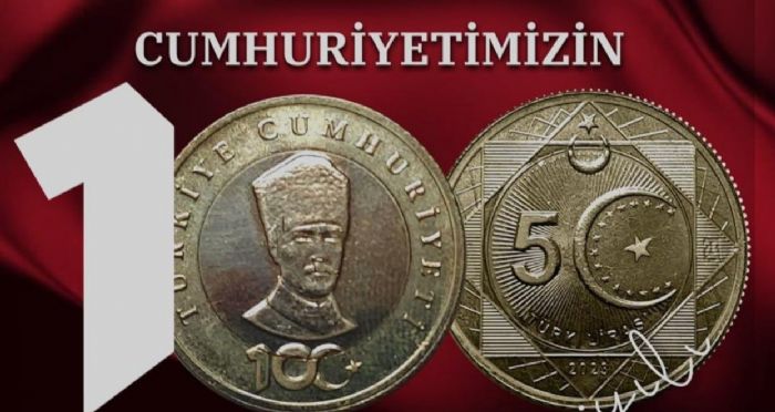 Cumhuriyetin 100nc ylna zel madeni 5 lira