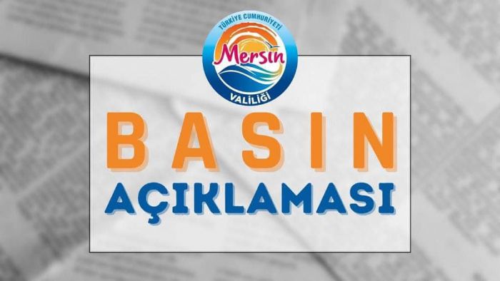 Mersin Valiliinden Basn Aklamas