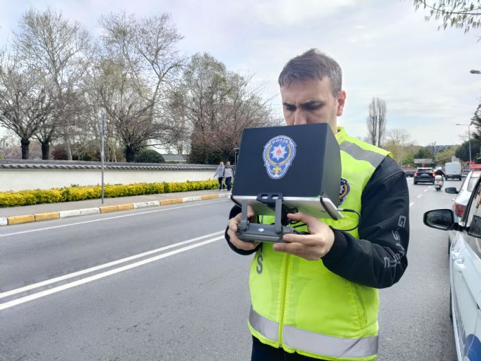 Saryerde dron destekli trafik denetimi gerekletirildi