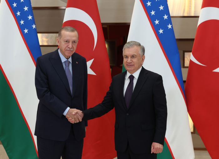 Cumhurbakan Erdoan Mirziyoyev ile grt