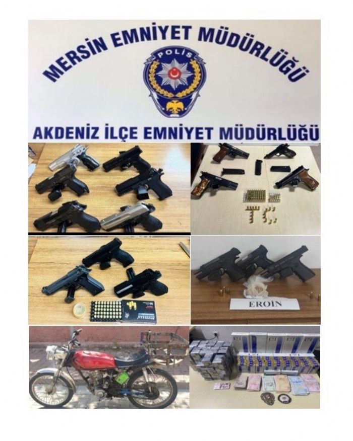 Mersin’de eitli sulardan yakalanan 84 pheli tutukland